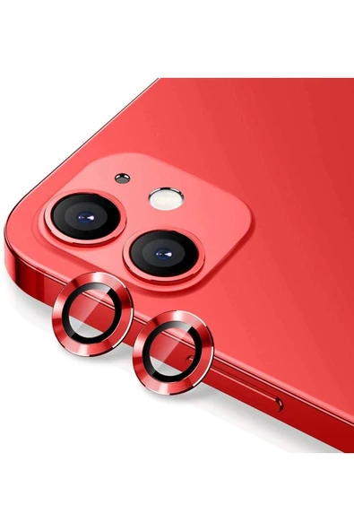 EVAX  Iphone 11/12/12 Mini Uyumlu Kamera Koruyucu Lens Mercek Metal Çerçeveli 2li Set