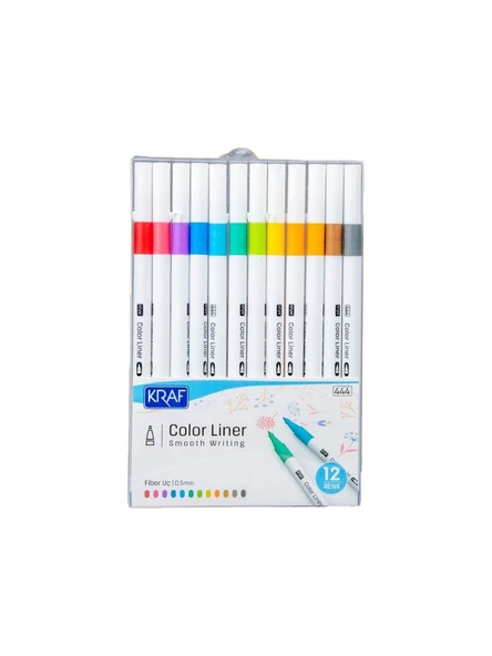 KRAF Color Liner Keçe Uçlu Kalem Seti 0.5mm (12'li)