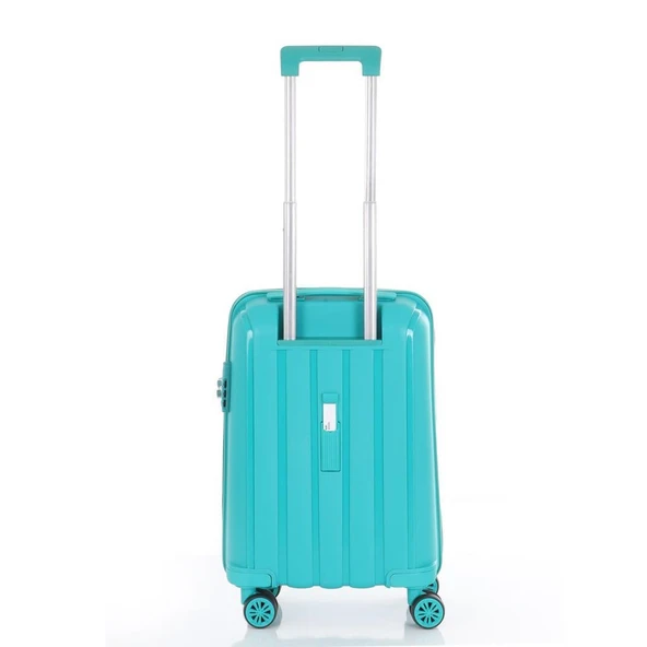 MÇS Bavul Orta ve Kabin 2li Set Kırılmaz Silikon Valiz V305 CamGöbeği - 8