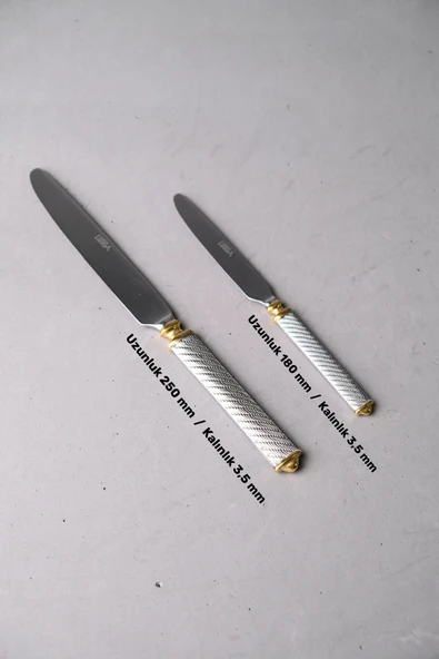 Lugga Linda Gold Çatal Kaşık Bıçak Takımı 12 Kişilik 84 Parça - 5