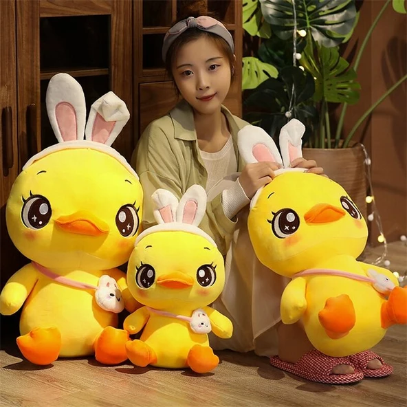 Peluş Oyuncak Küçük Sarı Ördek - Sarı 35cm - 9