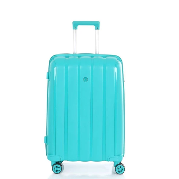 MÇS Bavul Orta ve Kabin 2li Set Kırılmaz Silikon Valiz V305 CamGöbeği - 2