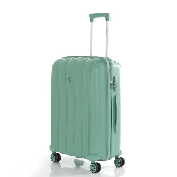 MÇS Bavul Orta ve Kabin 2li Set Kırılmaz Silikon Valiz V305 SuYeşili - 2