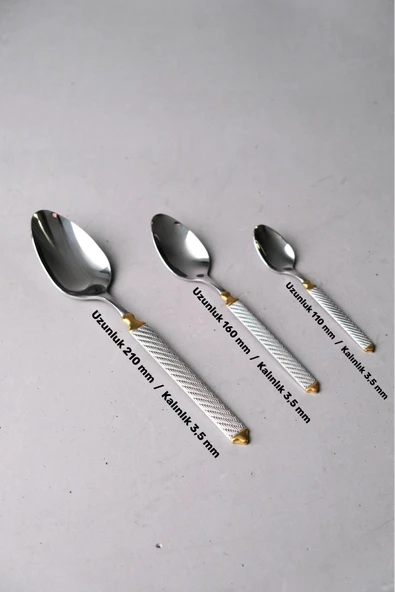 Lugga Linda Gold Çatal Kaşık Bıçak Takımı 12 Kişilik 84 Parça - 4