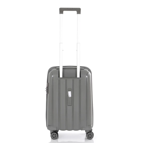MÇS Bavul Orta ve Kabin 2li Set Kırılmaz Silikon Valiz V305 Gri - Resim 7