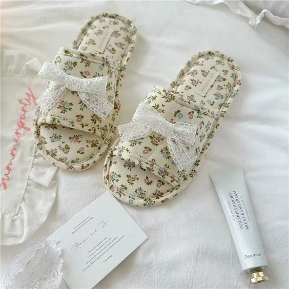 Dantelli Peluş Oyuncak Terlik - Mor 36-37 - 5