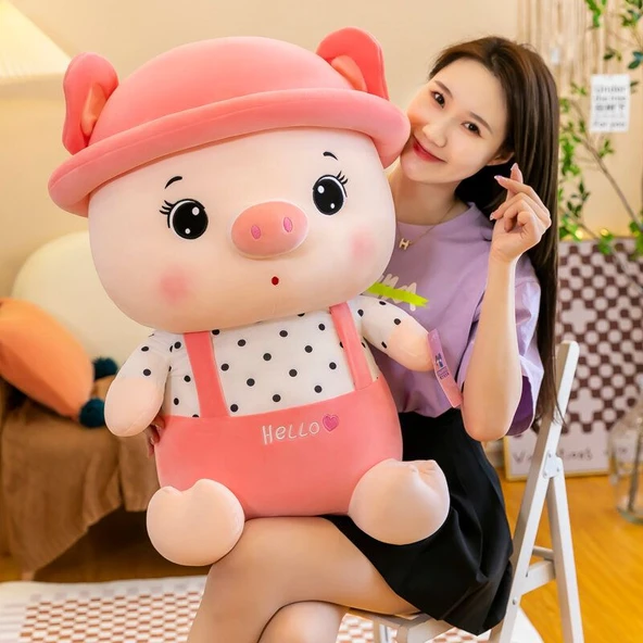 Sevimli Domuz Peluş Oyuncak - Yeşil 75cm - 10