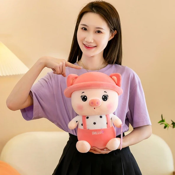 Sevimli Domuz Peluş Oyuncak - Yeşil 75cm - 7
