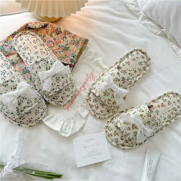 Dantelli Peluş Oyuncak Terlik - Sarı 38-39 - 7