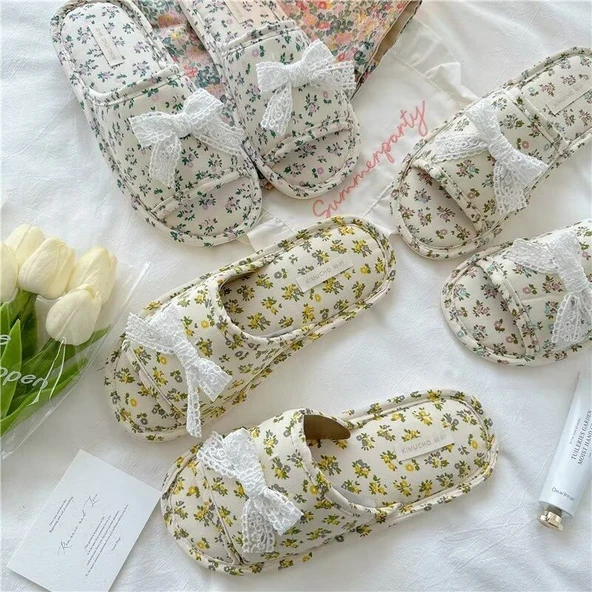 Dantelli Peluş Oyuncak Terlik - Mor 38-39 - 9