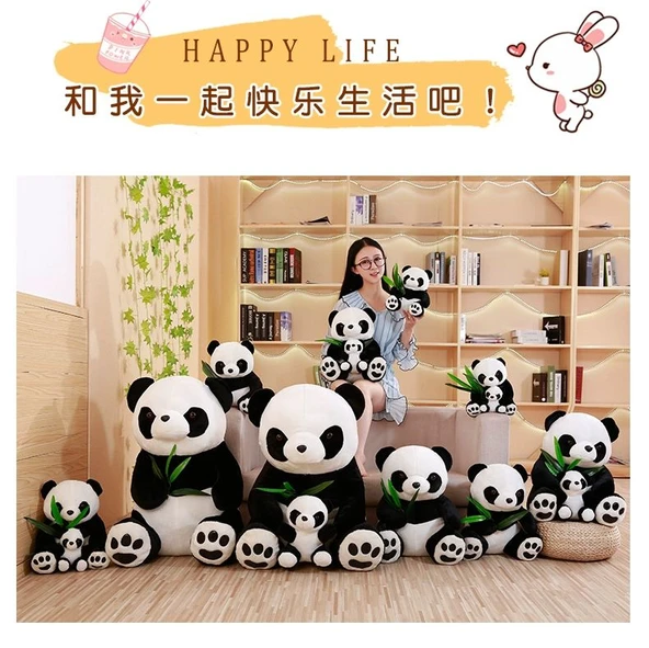 Peluş Panda Oyuncak - Anne ve Yavru Panda - 40cm - 2