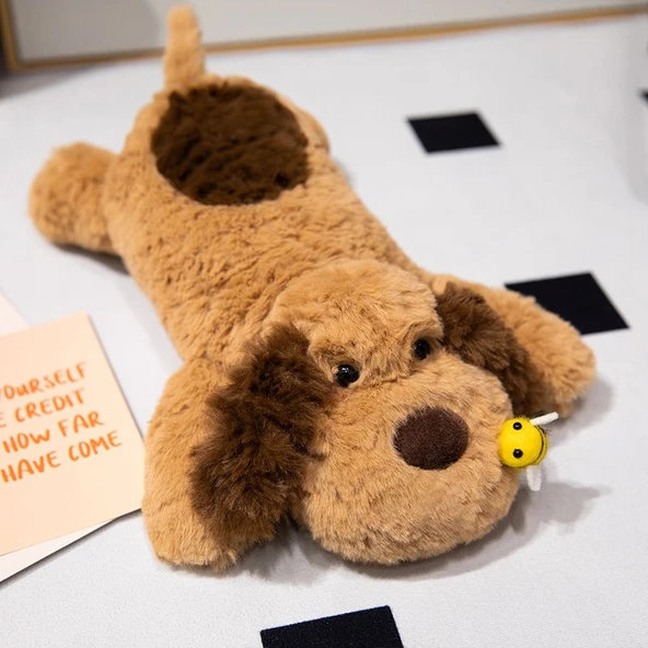 Peluş Köpek Oyuncak - Koyu Kahverengi - 35cm