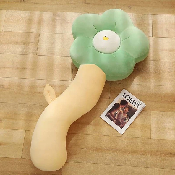 Ya Ya Bacak Yastığı - Yeşil Çiçekli - 130cm