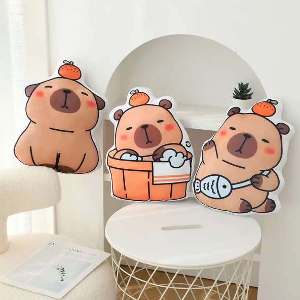 Lotus Oturan Kapibara Peluş Yastık - 36cm - 5