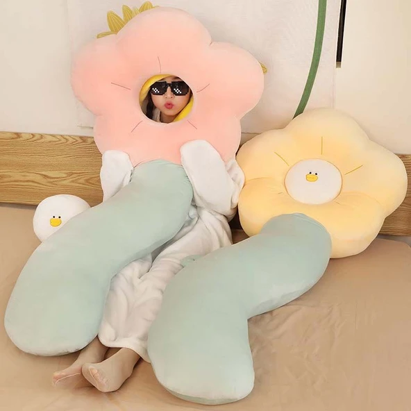 Ya Ya Bacak Yastığı - Yeşil Çiçekli - 130cm - 11