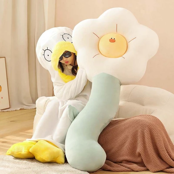 Ya Ya Bacak Yastığı - Yeşil Çiçekli - 130cm - 7