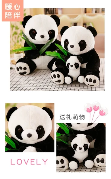 Peluş Panda Oyuncak - Anne ve Yavru Panda - 40cm - 9