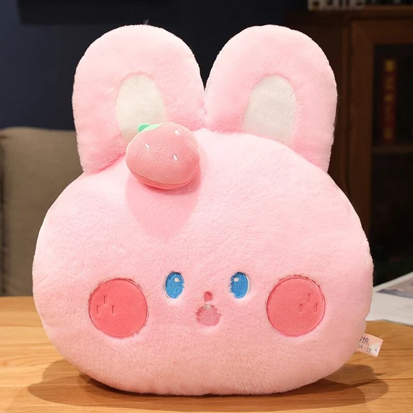 Çilek Tavşan Peluş Oyuncak - El Isıtıcı 30*36cm