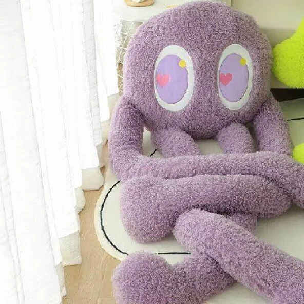 Uzun Bacaklı Ahtapot Peluş Yastık - Mor - 200cm