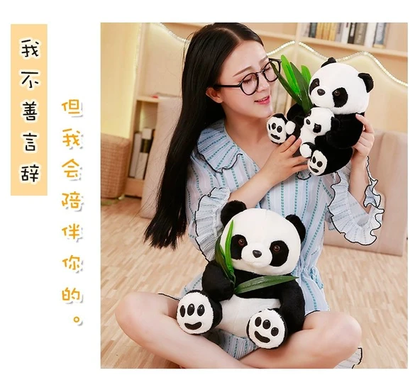 Peluş Panda Oyuncak - Anne ve Yavru Panda - 40cm - 4