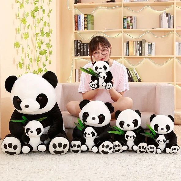 Peluş Panda Oyuncak - Anne ve Yavru Panda - 40cm - 12
