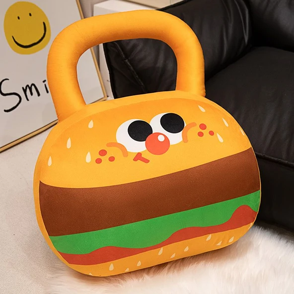 Hamburger Dambıl Yastık Peluş Oyuncak - 55cm - 4