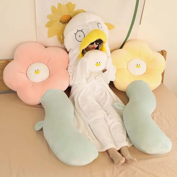 Ya Ya Bacak Yastığı - Yeşil Çiçekli - 130cm - 12
