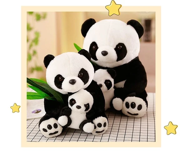 Peluş Panda Oyuncak - Anne ve Yavru Panda - 40cm - 8