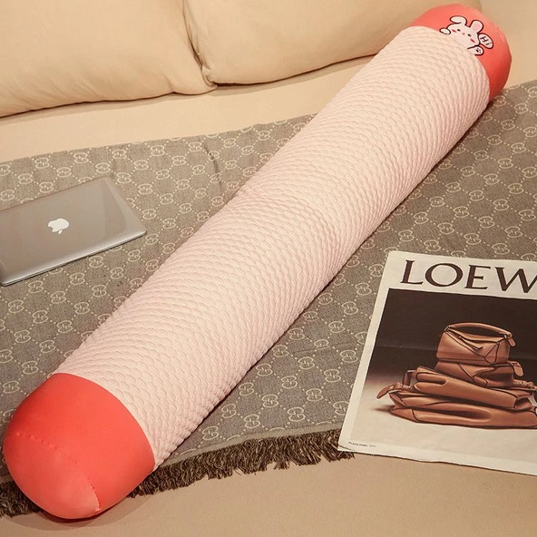 Tavşan Tasarımlı Uzun Şerit Bacak Yastığı Peluş Oyuncak - 85cm