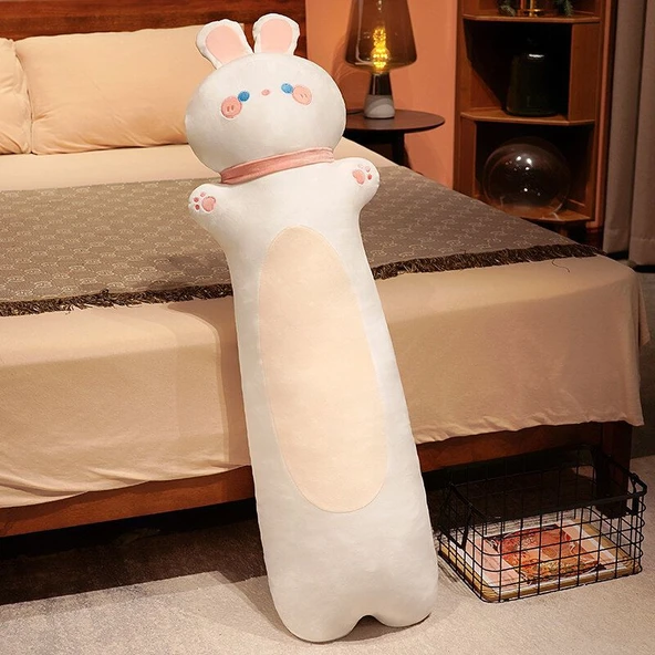 Çizgi Film Hayvan Uzun Yastık Peluş Oyuncak - Tavşan 130cm