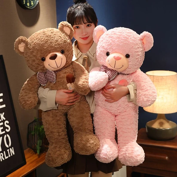 Ayak İzi Desenli Peluş Oyuncak Ayı - Beyaz 135cm - 10