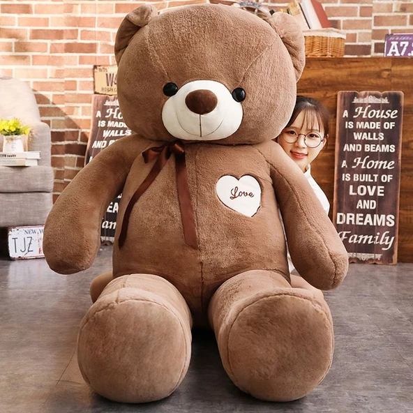 Kurdeleli Peluş Ayıcık - Kahve Rengi - 140 cm