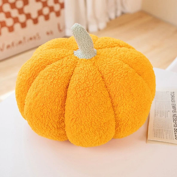Balkabağı Peluş Yastık - Zencefil Sarısı, 40cm