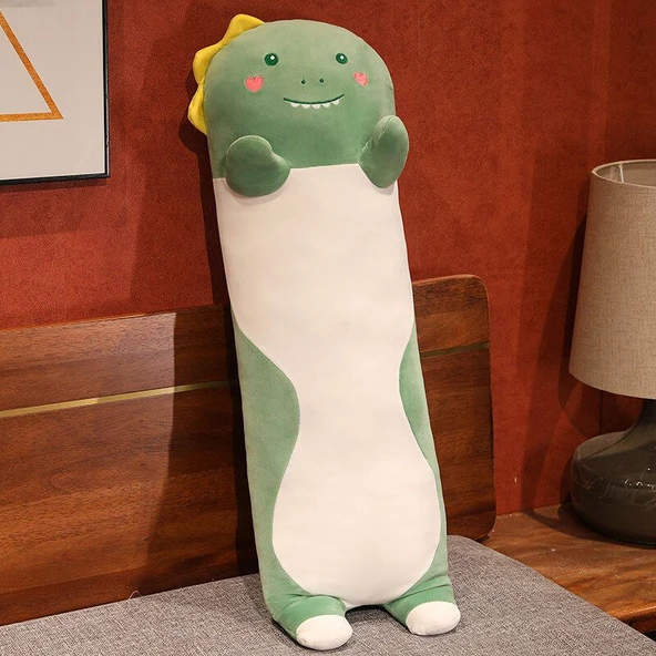 Uzun Şerit Peluş Yastık - Dinozor 110cm
