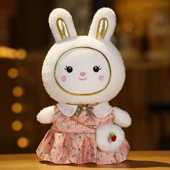 Giydirilmiş Tavşan Peluş Oyuncak - Renk 5 - 30cm