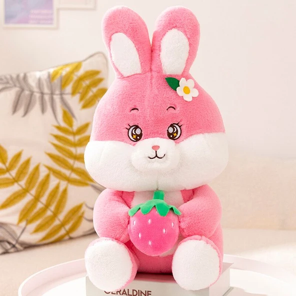 Çilek Tavşan Peluş Oyuncak Bebek - 60cm