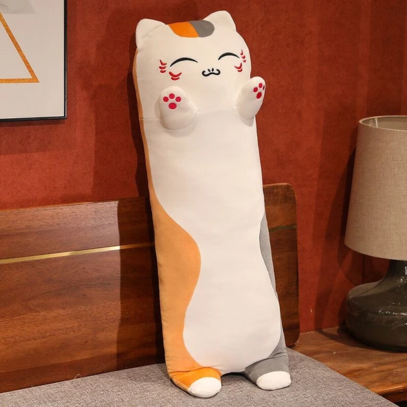 Uzun Şerit Peluş Yastık - Kedi Öğretmen Kısık Göz 90cm