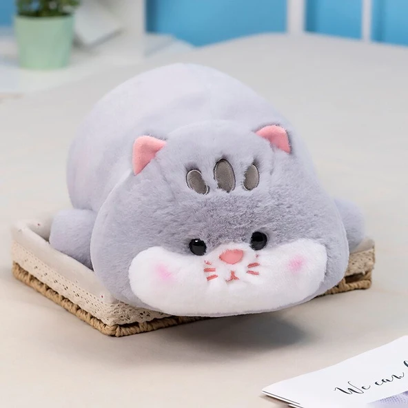 Gri Tekir Kedi Peluş Oyuncak - 55cm