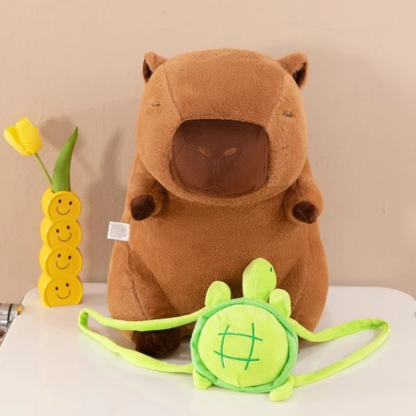 Kaplumbağa Kapibara Peluş Oyuncak Sırt Çantası - Kaplumbağa - 55cm