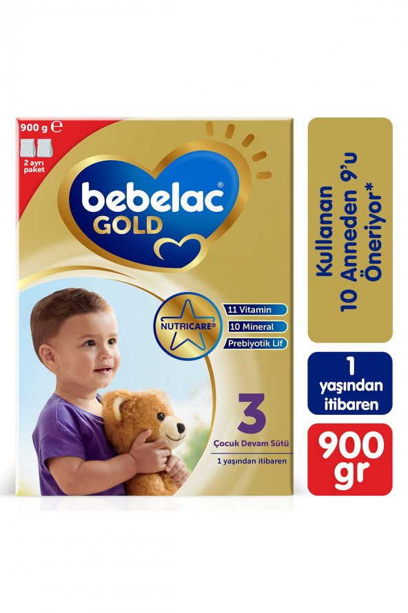 Bebelac Gold 3 Devam Sütü 900 gr