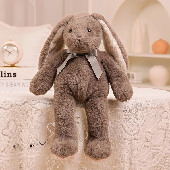 Uyuyan Tavşan Peluş Oyuncak - Kahverengi, 40cm