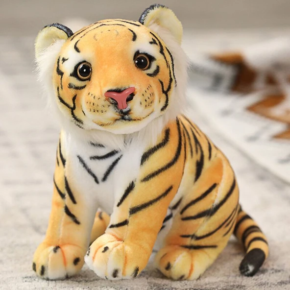 Simülasyon Kaplan Peluş Oyuncak - Sarı 25cm