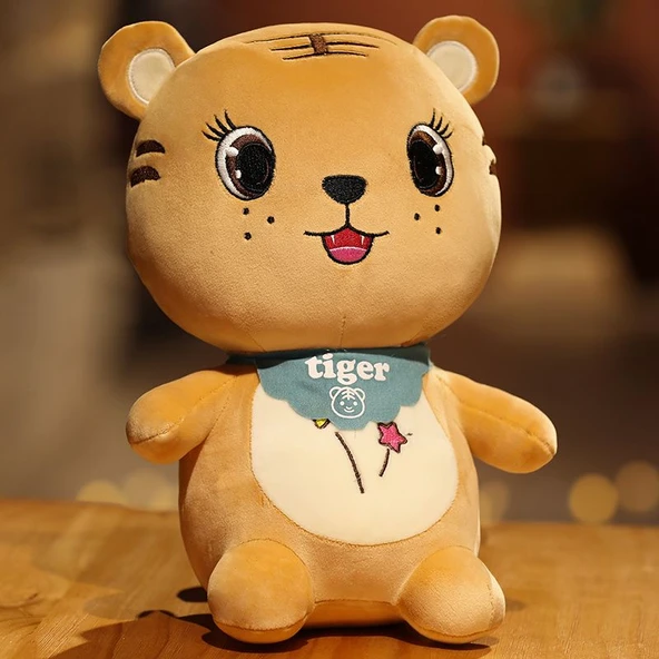 Melek Kaplan Peluş Oyuncak - Kahverengi - 32cm