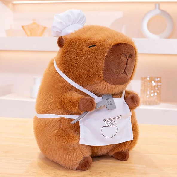 Şef Kapibara Peluş Oyuncak - Spatula - 28cm