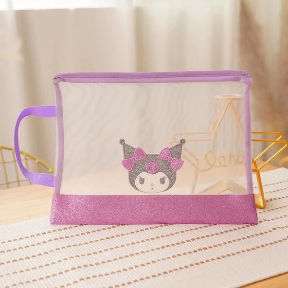 Çizgi Film Peluş Kimlik Kartı Tutucu - Pembe Yaşlı Ördek - 33.5x25cm - 6