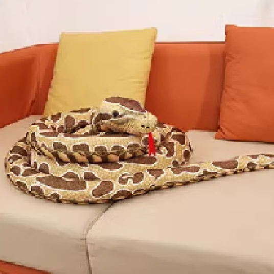 Gerçekçi Peluş Yılan Oyuncak - Kahverengi - 220cm