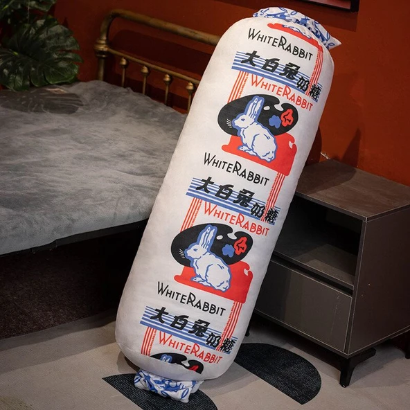 Beyaz Tavşan Süt Şekeri Peluş Yastık - 80cm - 2