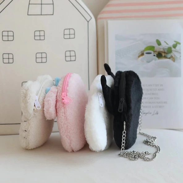 Peluş Zincirli Çanta - Çizgi Film Stil - Da Er Gou, 22x18cm - 10