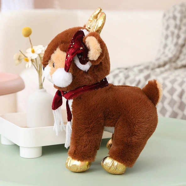 Noel Geyiği Peluş Oyuncak - Hediye Çantalı 30cm - Resim 5