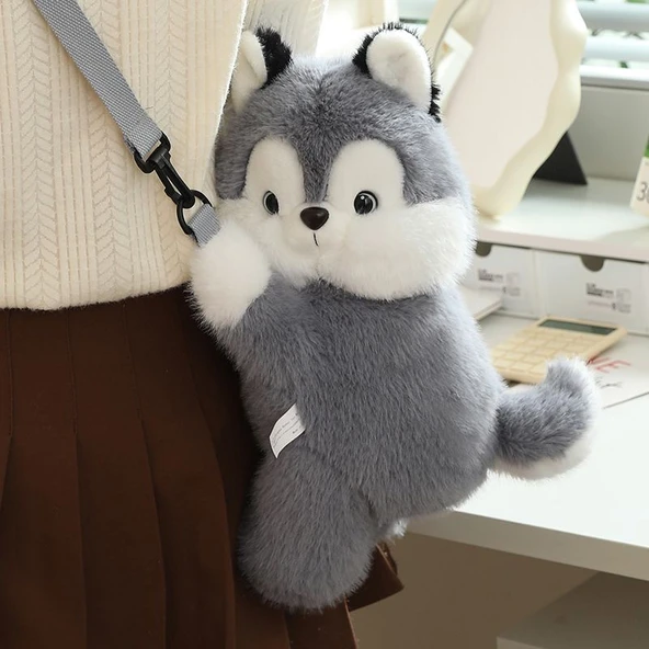 Husky Desenli Çapraz Çanta - 40cm